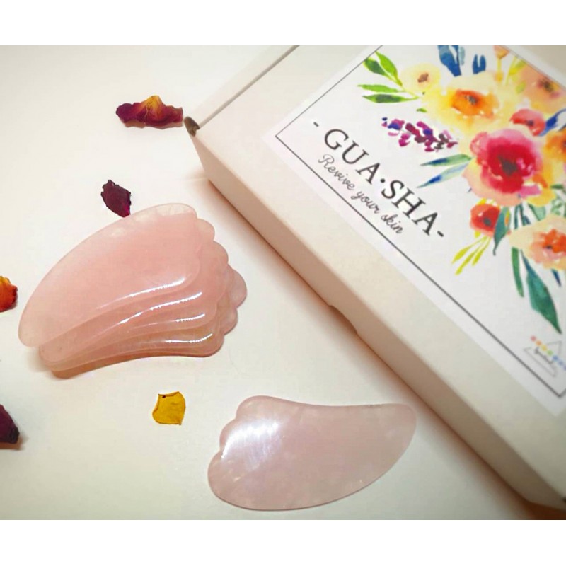 set pietre de masaj gua sha - 2 cuart roz accesorii pentru starea ta de bine! set pietre de masaj gua sha din cuart roz 2