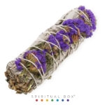 buchet salvie alba cu flori mov de sinuata 10cm 2